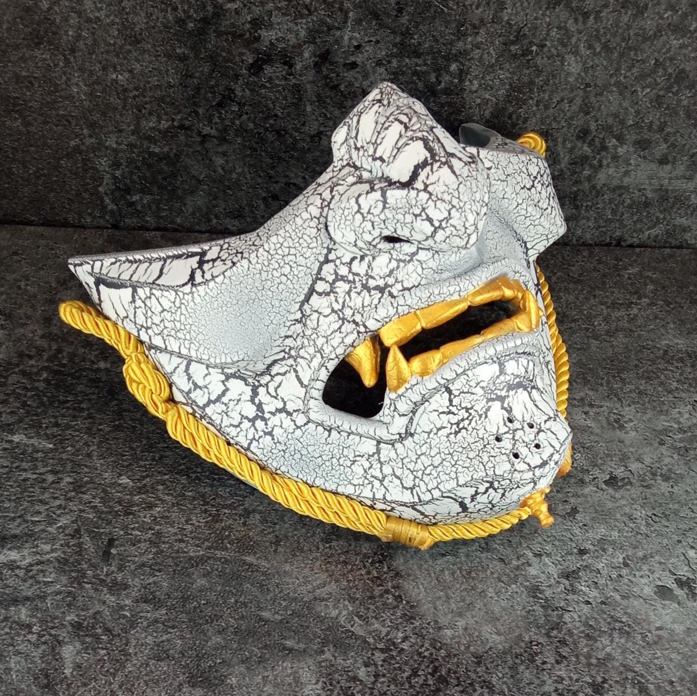 White Cracked Half Mask - Inspired by Ghost of Tsushima