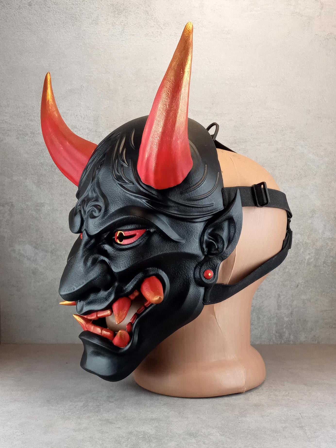 Traditionelle japanische Hannya-Dämonenmaske – „Feuerflammen“-Dämon