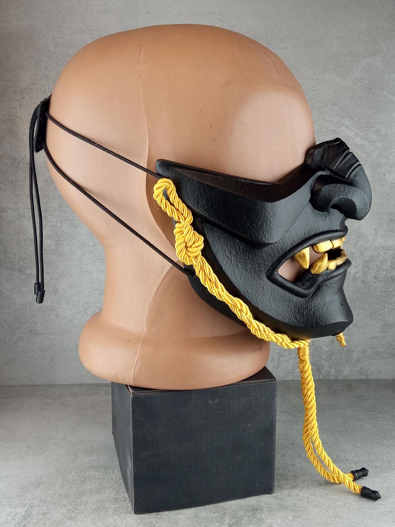Schwarze Halbmaske – Inspiriert von Ghost of Tsushima