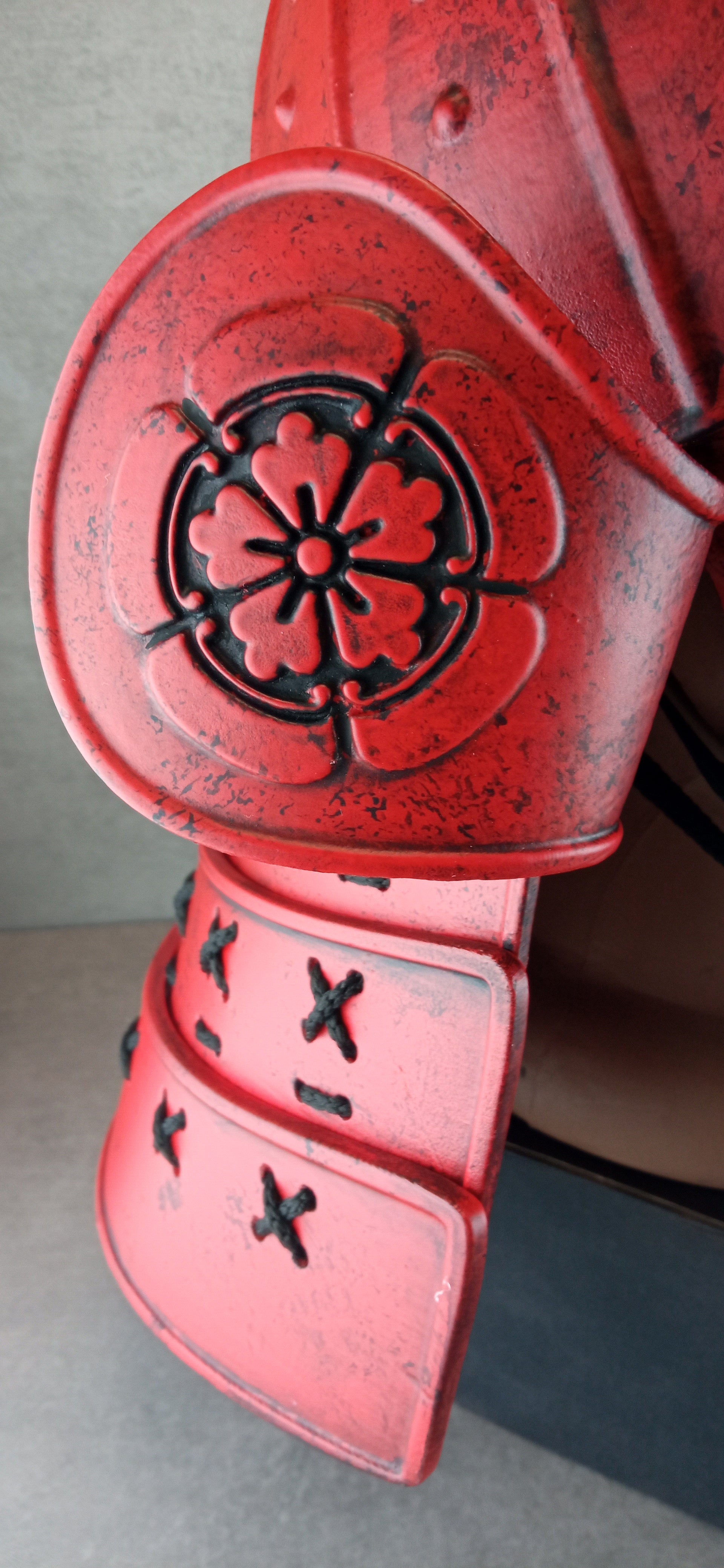 Red Samurai Kabuto Helmet with Somen Mask or Half Mask