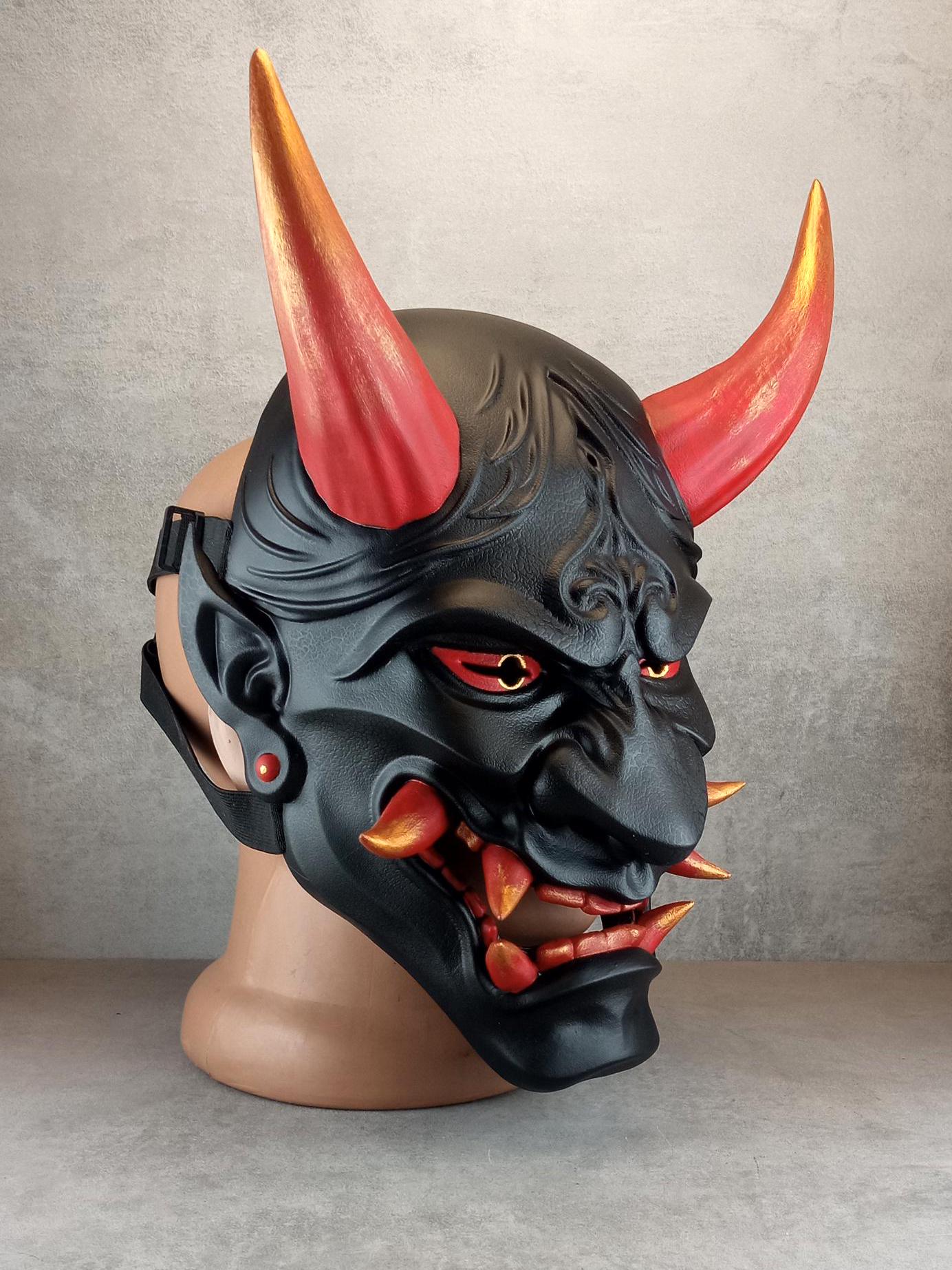 Traditionelle japanische Hannya-Dämonenmaske – „Feuerflammen“-Dämon