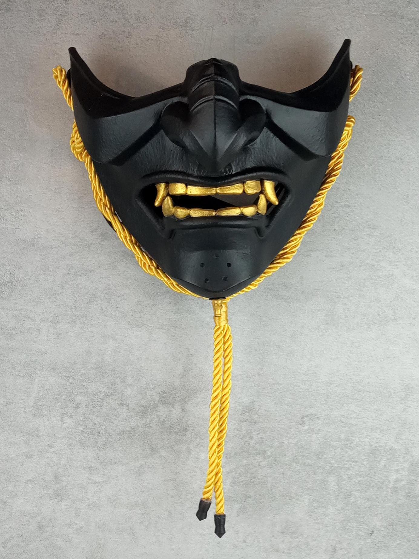 Schwarze Halbmaske – Inspiriert von Ghost of Tsushima