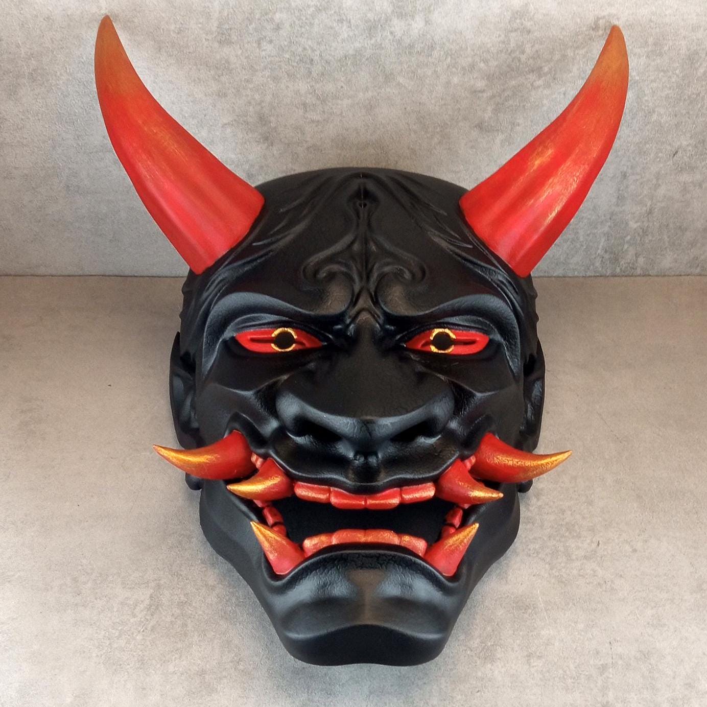 Traditionelle japanische Hannya-Dämonenmaske – „Feuerflammen“-Dämon