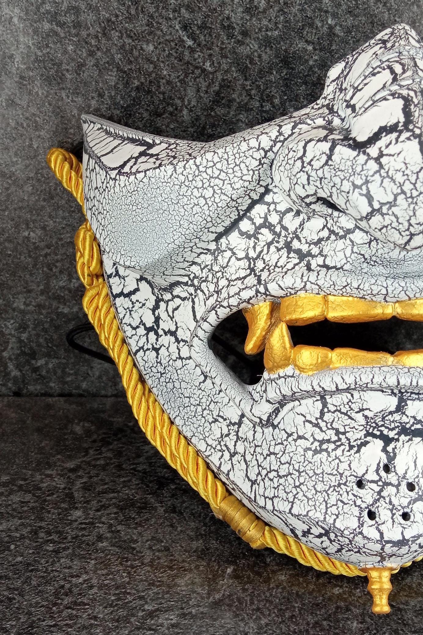 White Cracked Half Mask - Inspired by Ghost of Tsushima