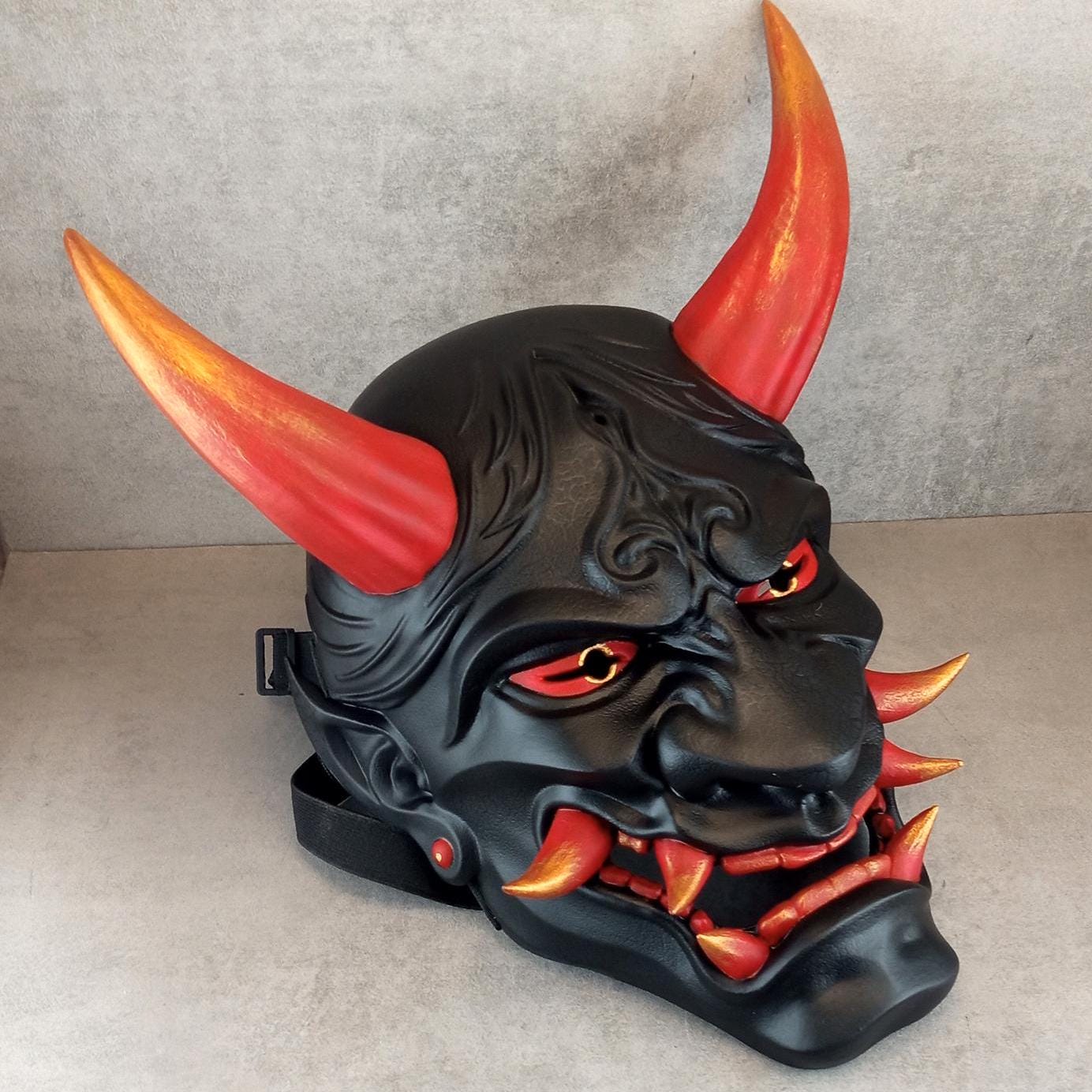 Traditionelle japanische Hannya-Dämonenmaske – „Feuerflammen“-Dämon