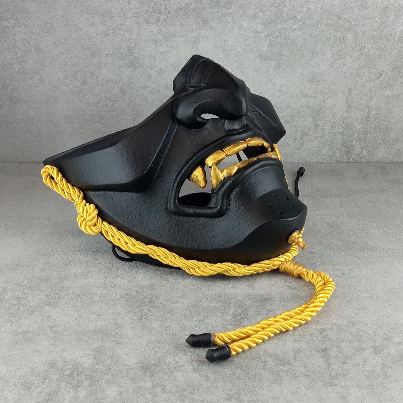 Schwarze Halbmaske – Inspiriert von Ghost of Tsushima