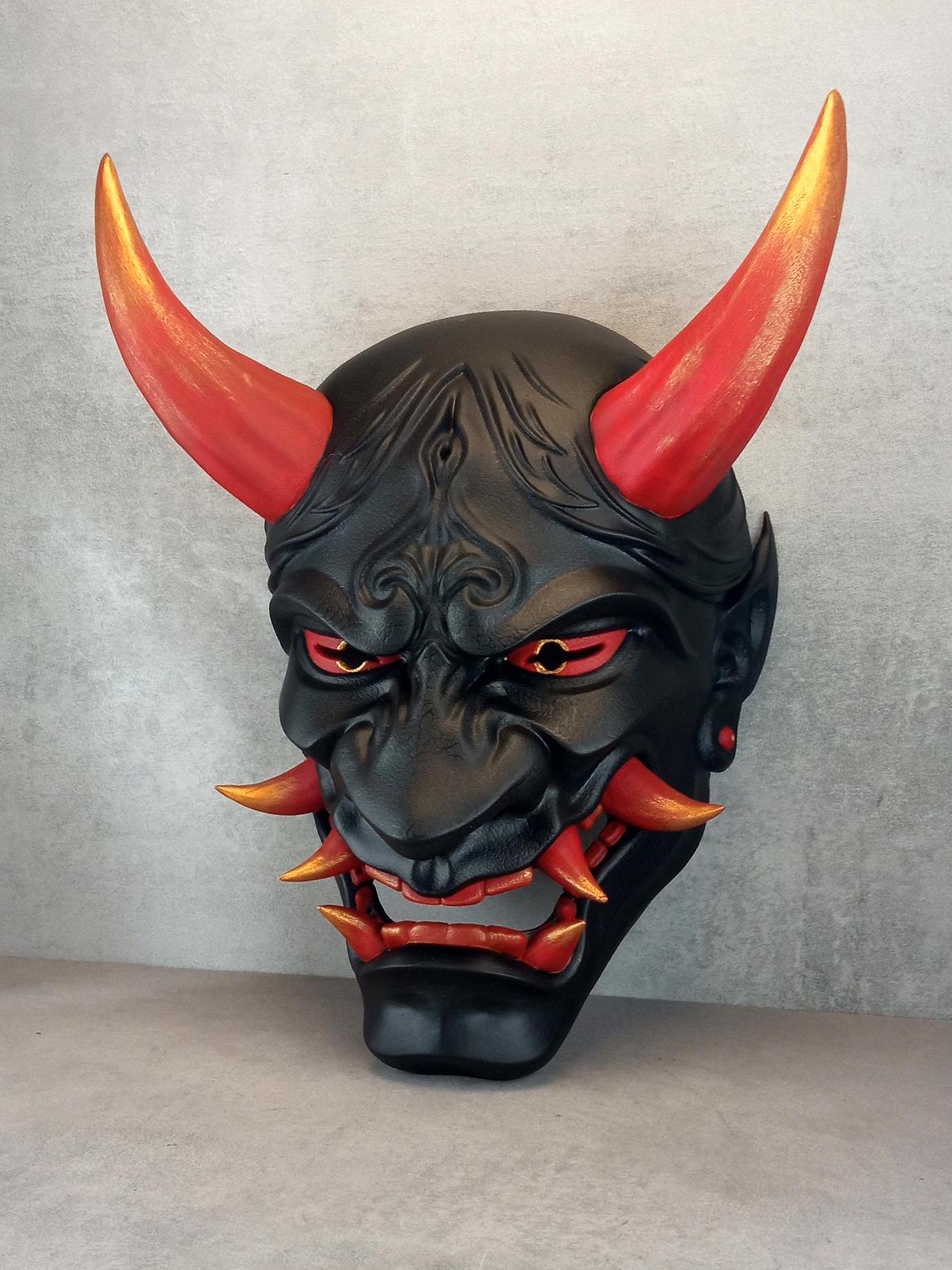 Traditionelle japanische Hannya-Dämonenmaske – „Feuerflammen“-Dämon