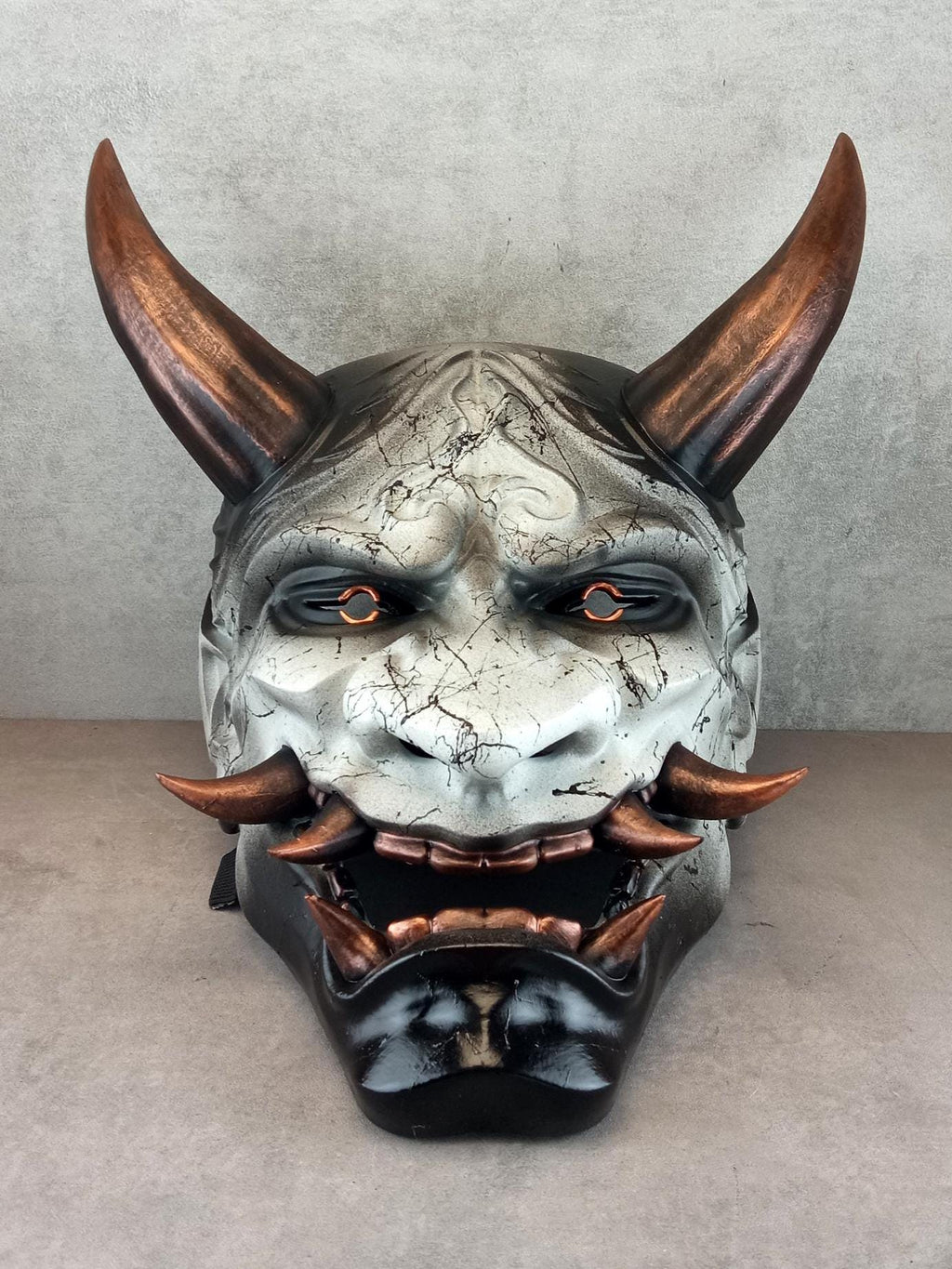Dämon des Kupferbergs, Traditionelle Japanische, Hannya Maske, Samurai Maske, Tragbare Maske, Dämonenmaske, Oni Maske, Wanddekoration