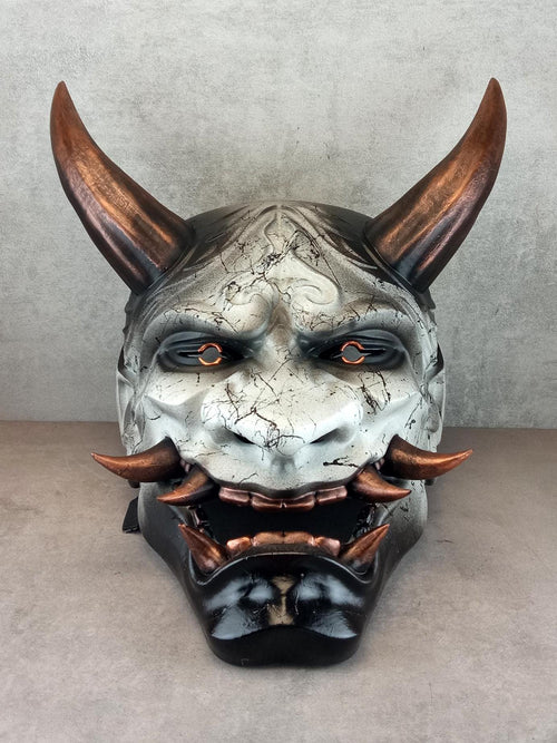 Dämon des Kupferbergs, Traditionelle Japanische, Hannya Maske, Samurai Maske, Tragbare Maske, Dämonenmaske, Oni Maske, Wanddekoration
