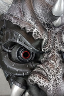 Exclusive Cyber Oni Demon Mask – Black &amp; Silver Cracked Design