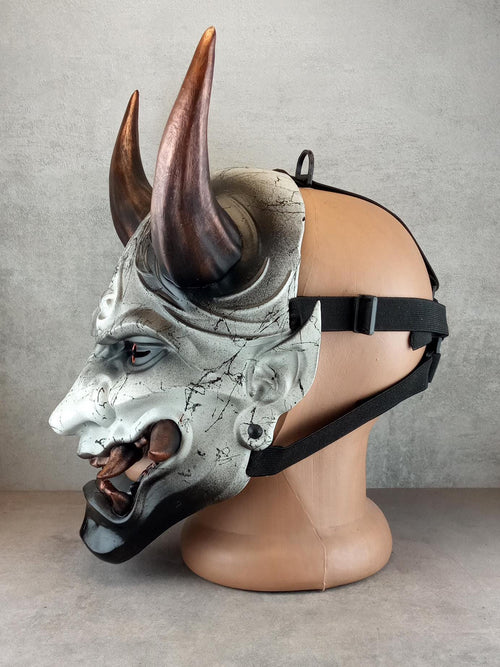 Dämon des Kupferbergs, Traditionelle Japanische, Hannya Maske, Samurai Maske, Tragbare Maske, Dämonenmaske, Oni Maske, Wanddekoration