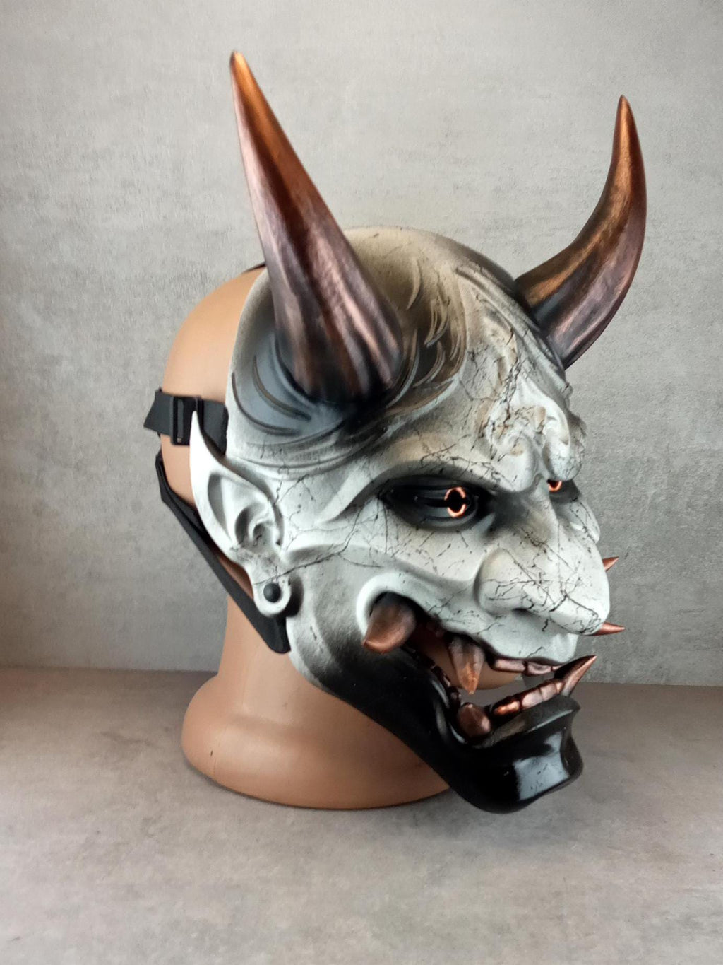 Dämon des Kupferbergs, Traditionelle Japanische, Hannya Maske, Samurai Maske, Tragbare Maske, Dämonenmaske, Oni Maske, Wanddekoration