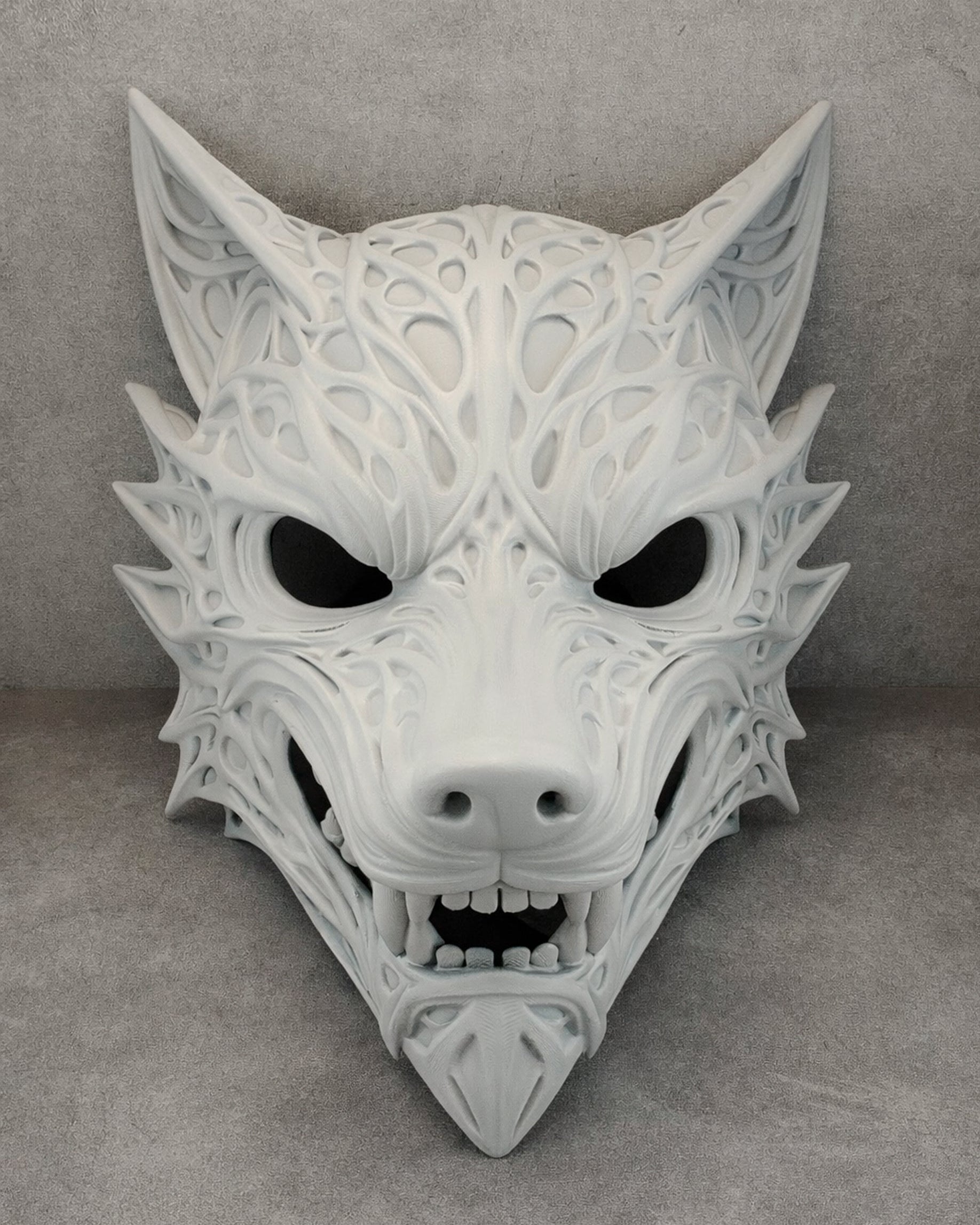 Volcanic Red Wolf Spirit Mask