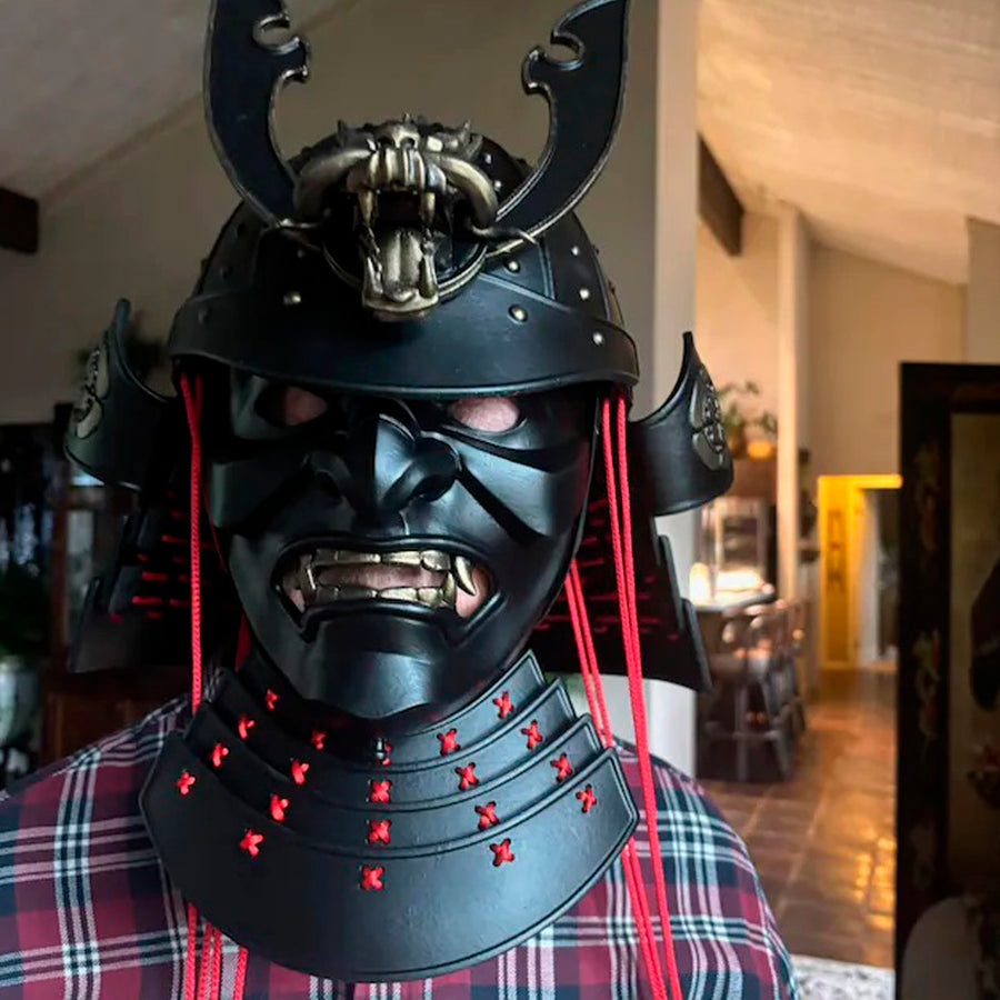 Japanischer Samurai Helm, Samurai Tragbarer Helm, Somen Maskenhelm, Samurai Maskenhelm, Helm Kabuto