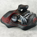 Traditional Samurai Half Mask – “Smoldering Flame” (Red &amp; Black)