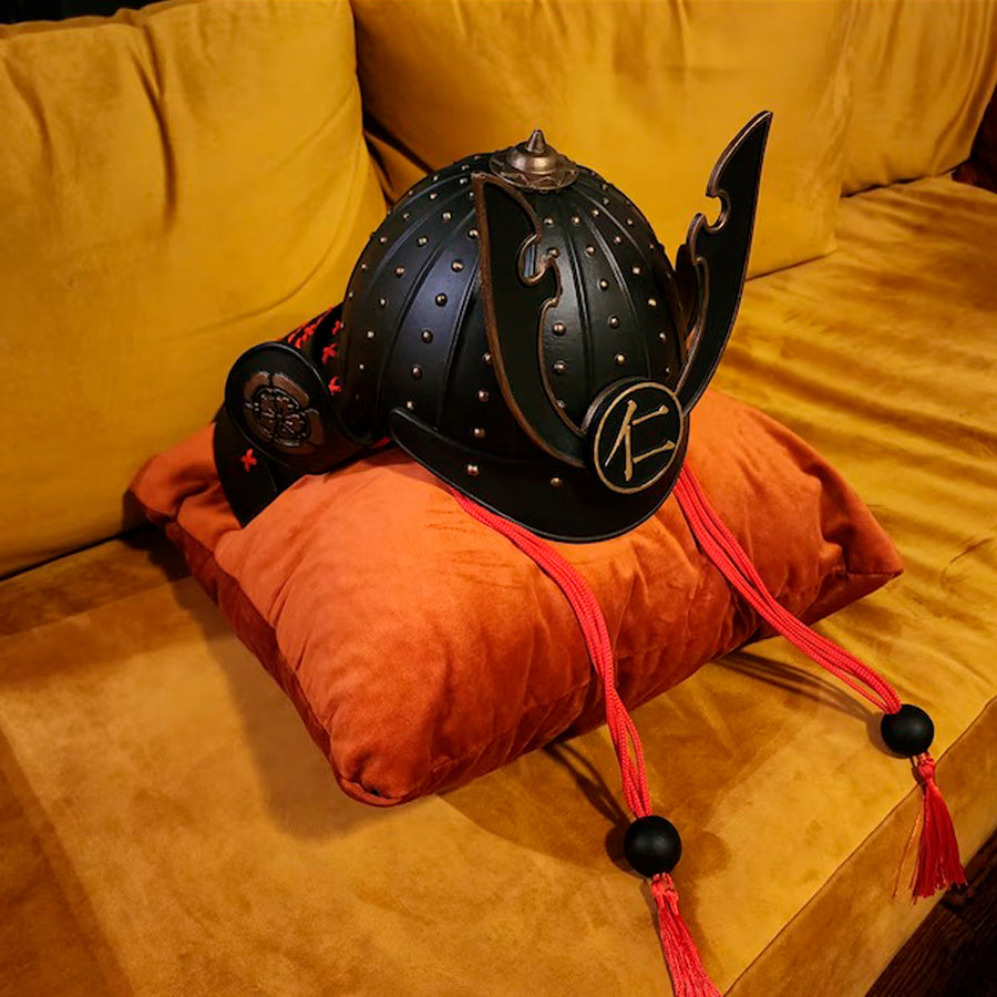 Japanischer Samurai Helm, Samurai Tragbarer Helm, Somen Maskenhelm, Samurai Maskenhelm, Helm Kabuto