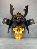 Wall decor "Samurai skull" (gold tone skull)