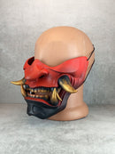 Red-black Samurai Mask, Traditional Japanese Hannya Mask