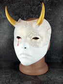 White Geisha Witch Mask with Bloody Tear