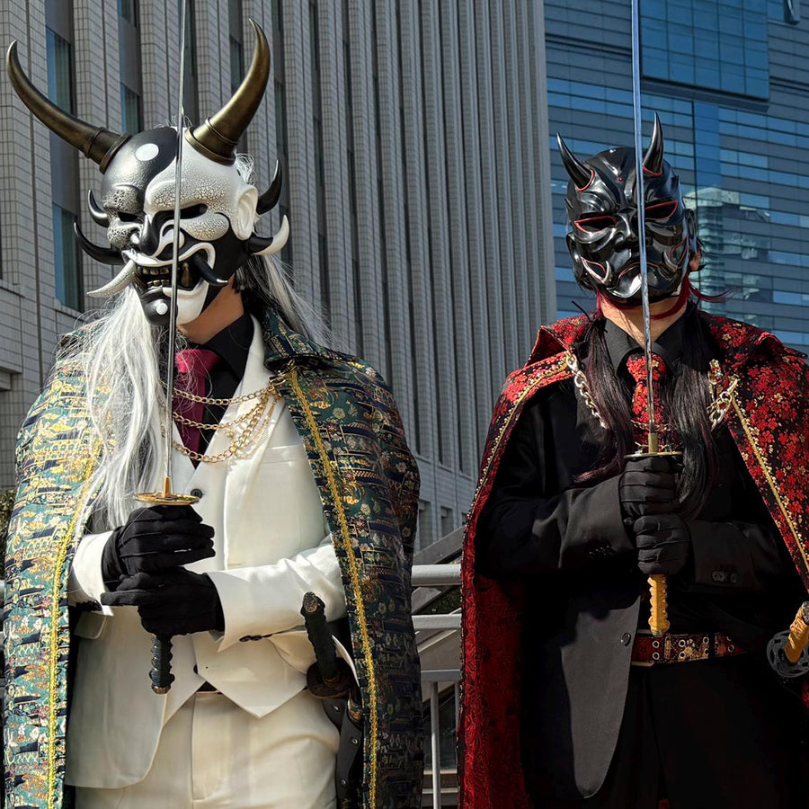 Dämon des Kupferbergs, Traditionelle Japanische, Hannya Maske, Samurai Maske, Tragbare Maske, Dämonenmaske, Oni Maske, Wanddekoration
