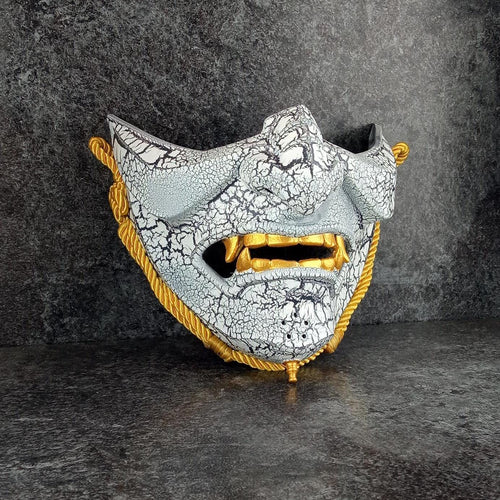 White Cracked Half Mask - Inspired by Ghost of Tsushima