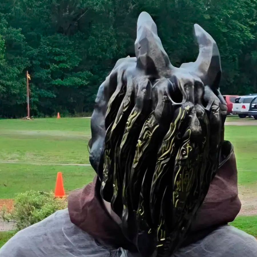 Bronze Evil Demon Mask with Large Fangs