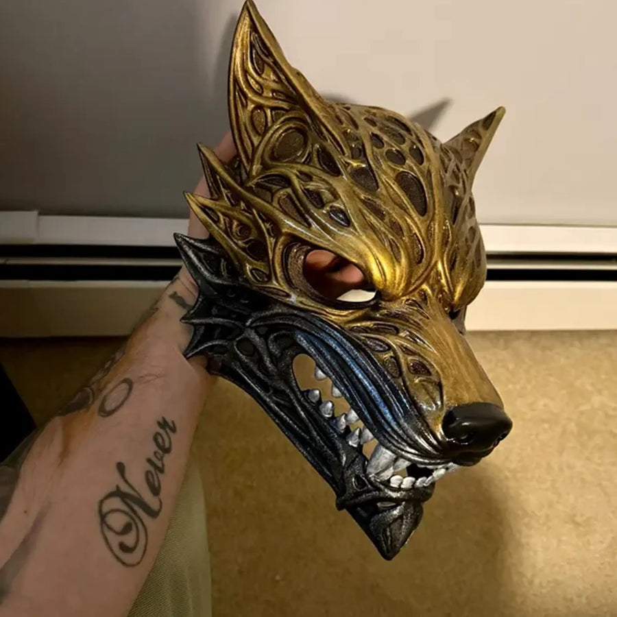 Golden Wolf Spirit Mask