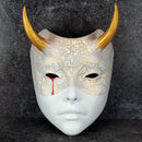 White Geisha Witch Mask with Bloody Tear