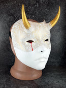White Geisha Witch Mask with Bloody Tear