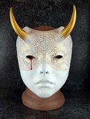 White Geisha Witch Mask with Bloody Tear