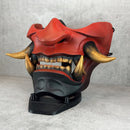 Red-black Samurai Mask, Traditional Japanese Hannya Mask