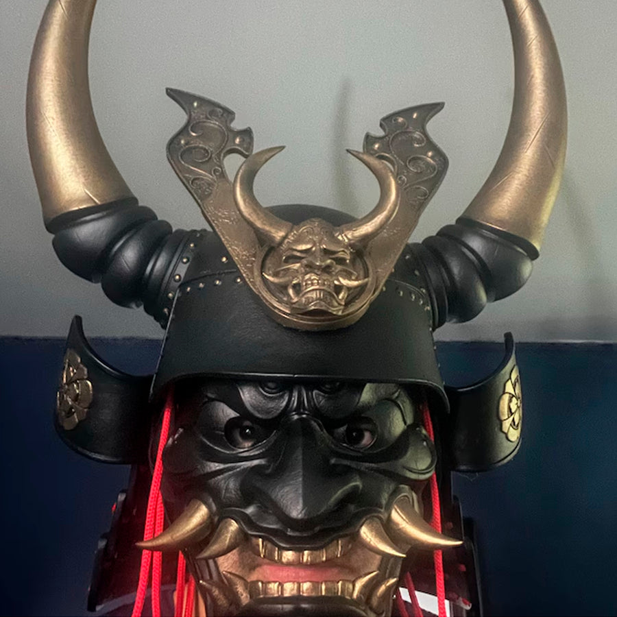 Black Horned Samurai Helmet