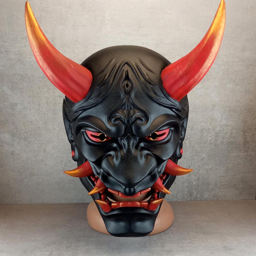 Traditional Japanese Hannya Demon Mask – “Fire Flame” Demon