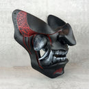Traditional Samurai Half Mask – “Smoldering Flame” (Red &amp; Black)