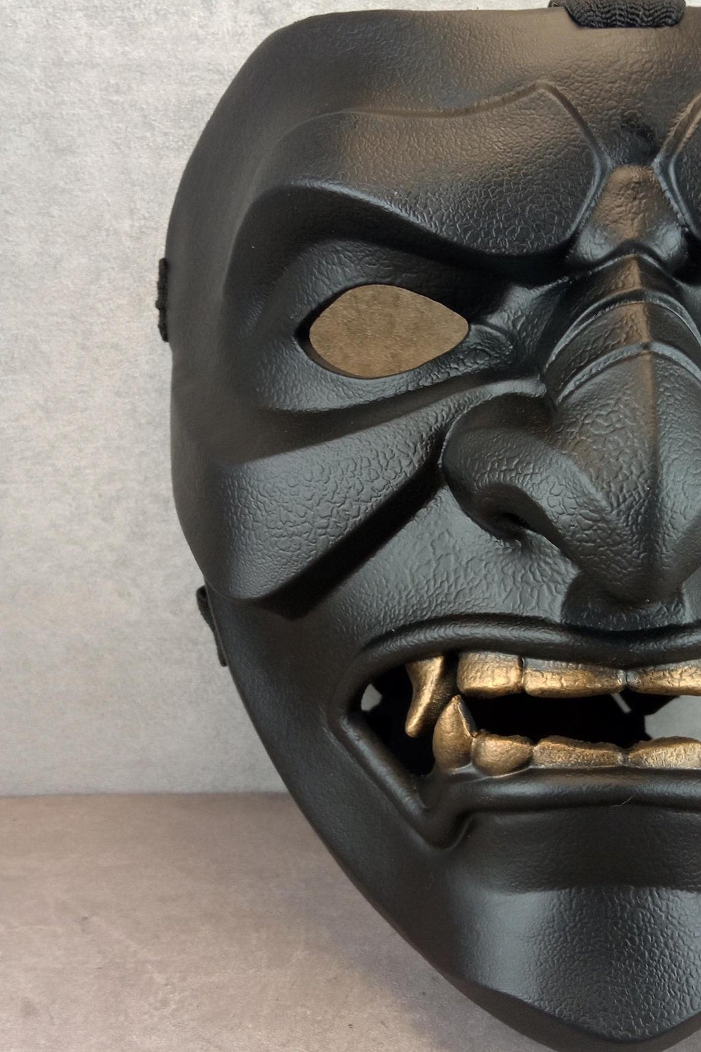 Samurai-Kampfmaske, Schwarze Maske des Samurai Somen, Traditionelle japanische Maske, Tragbare Maske, Samurai-Rüstung, Kabuki-Dämonenmaske, Wanddekoration