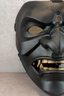 Samurai-Kampfmaske, Schwarze Maske des Samurai Somen, Traditionelle japanische Maske, Tragbare Maske, Samurai-Rüstung, Kabuki-Dämonenmaske, Wanddekoration