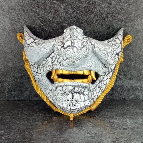 White Cracked Half Mask - Inspired by Ghost of Tsushima