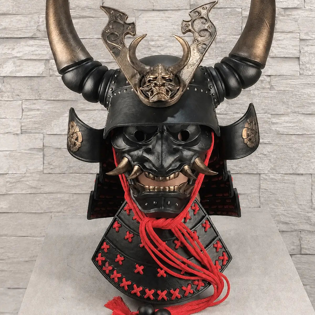 Black Horned Samurai Helmet