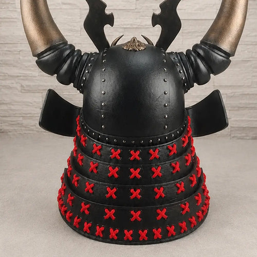 Black Horned Samurai Helmet