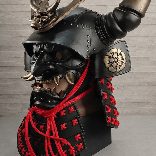 Black Horned Samurai Helmet
