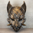 Marmor-Okami-Maske, Kitsune-Maske, Traditionelle japanische Maske, Youkai-Maske, Wolfsmaske