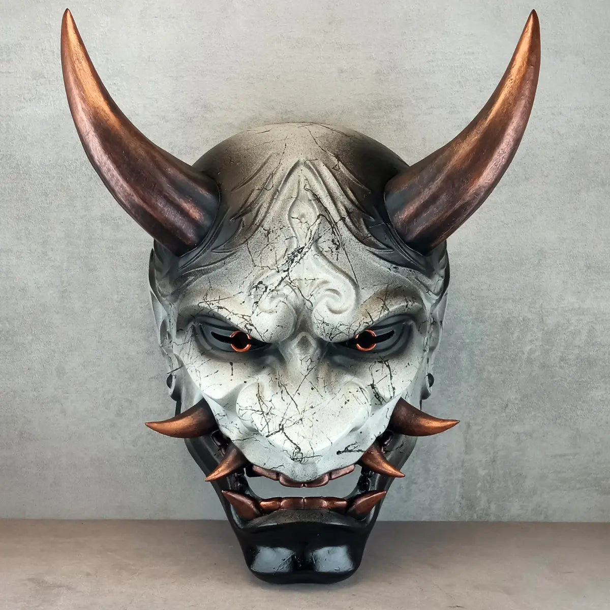Dämon des Kupferbergs, Traditionelle Japanische, Hannya Maske, Samurai Maske, Tragbare Maske, Dämonenmaske, Oni Maske, Wanddekoration