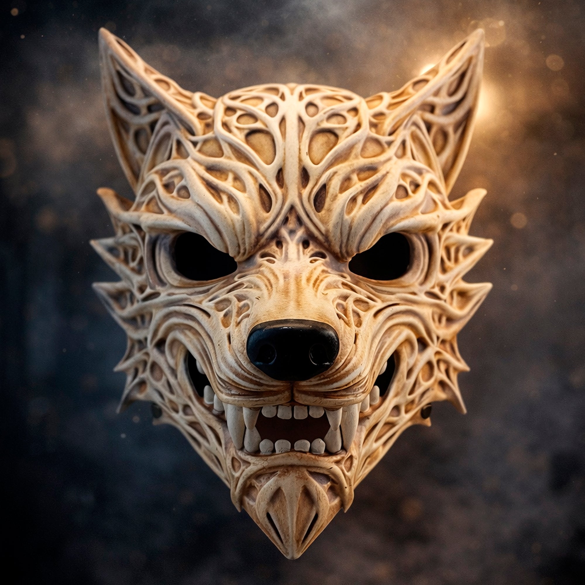 Ivory Wolf Spirit Mask