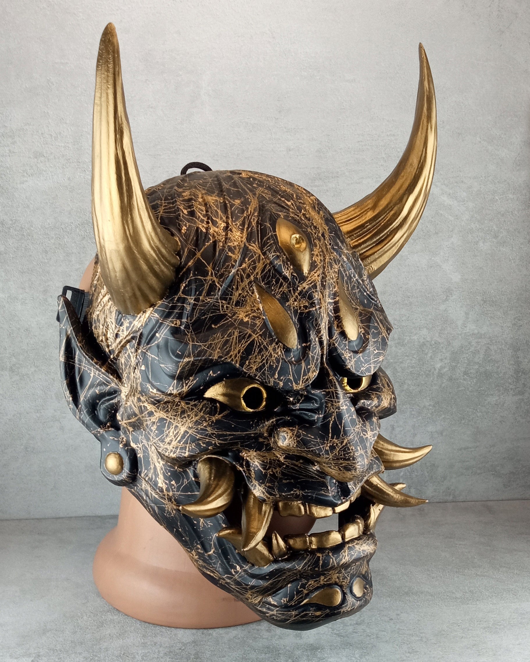 Golden Marble Demon Hannya Mask