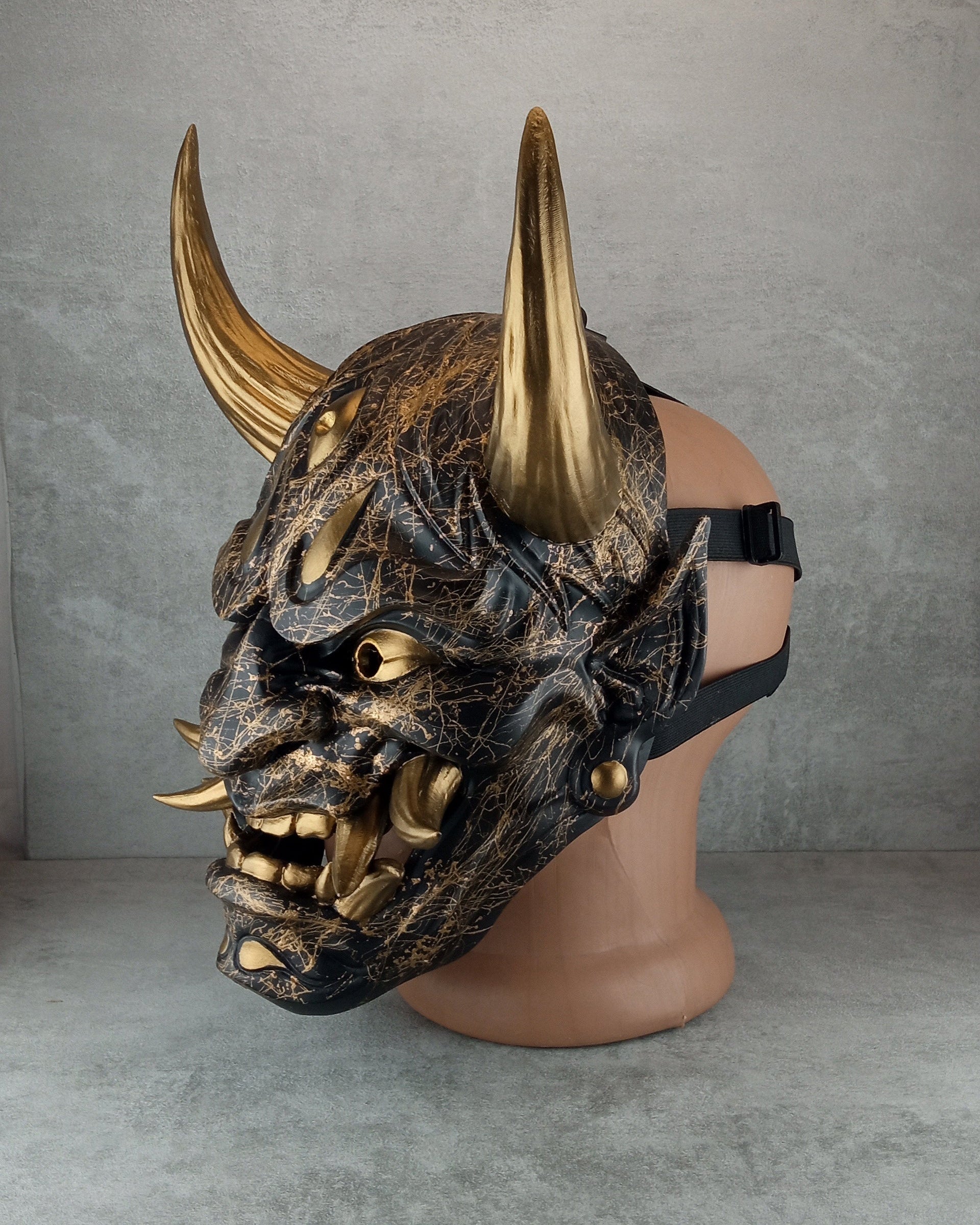 Golden Marble Demon Hannya Mask