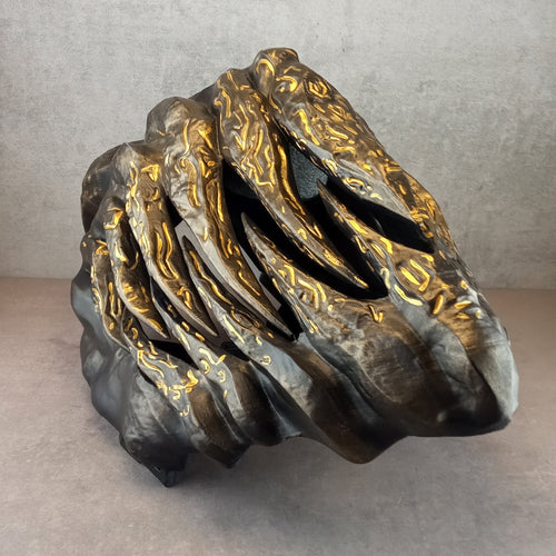 Bronze Evil Demon Mask with Large Fangs