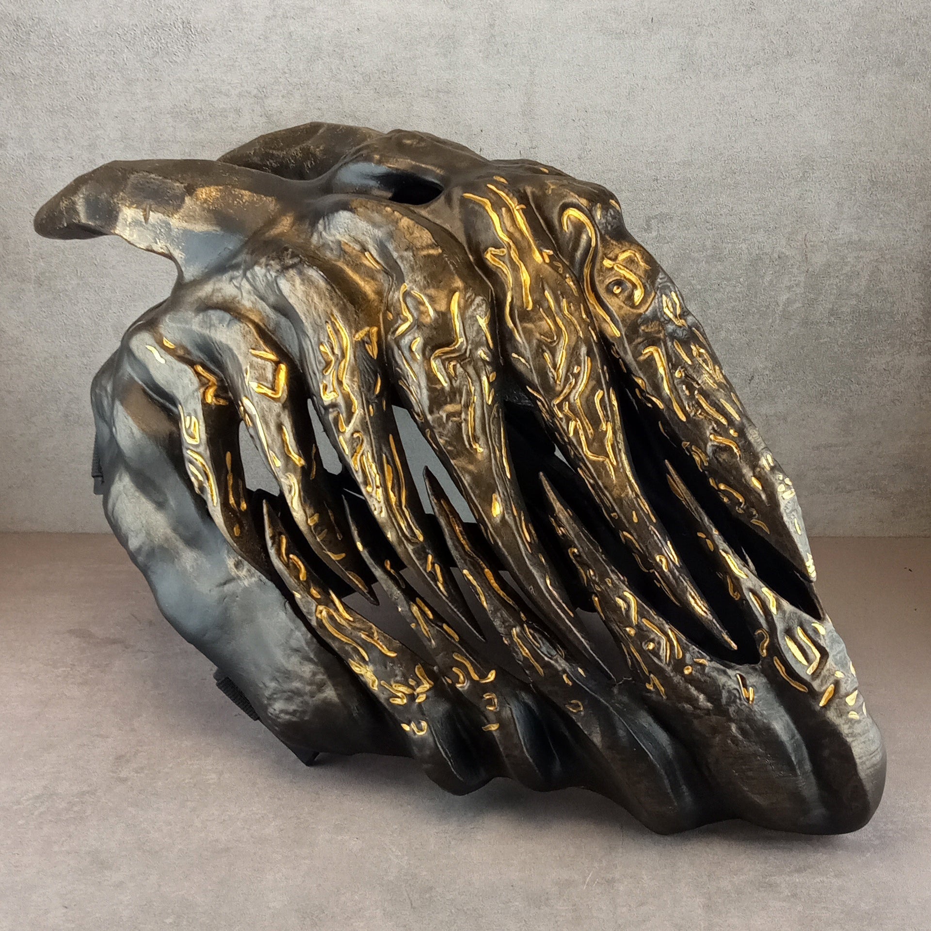 Bronze Evil Demon Mask with Large Fangs