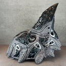 Cyberpunk Raven Mask – Black and White with Cracks – Plague Doctor Style