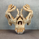 Skeleton Hand Mask – Bone-Color Hand Glasses with Jaw and Teeth Design
