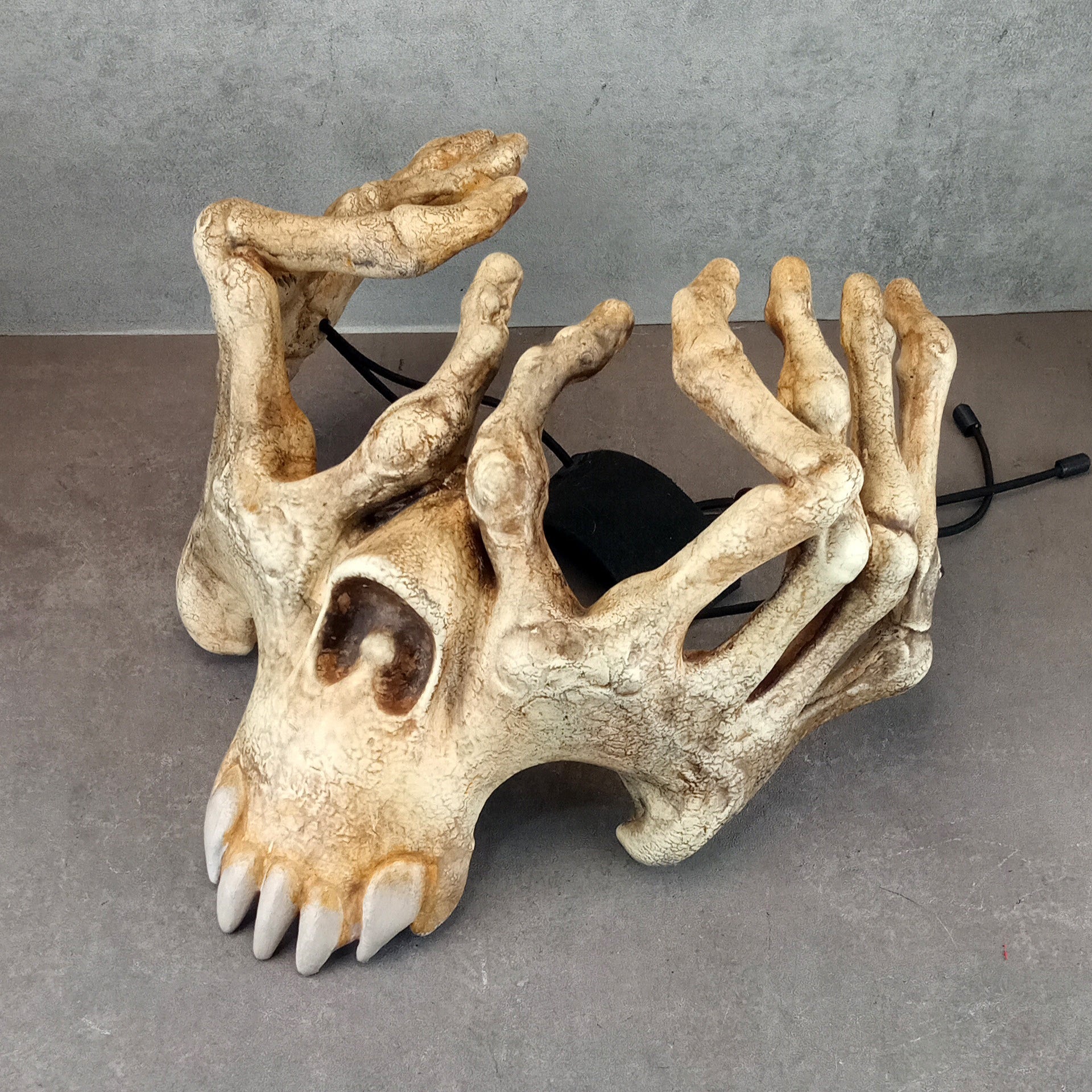 Skeleton Hand Mask – Bone-Color Hand Glasses with Jaw and Teeth Design